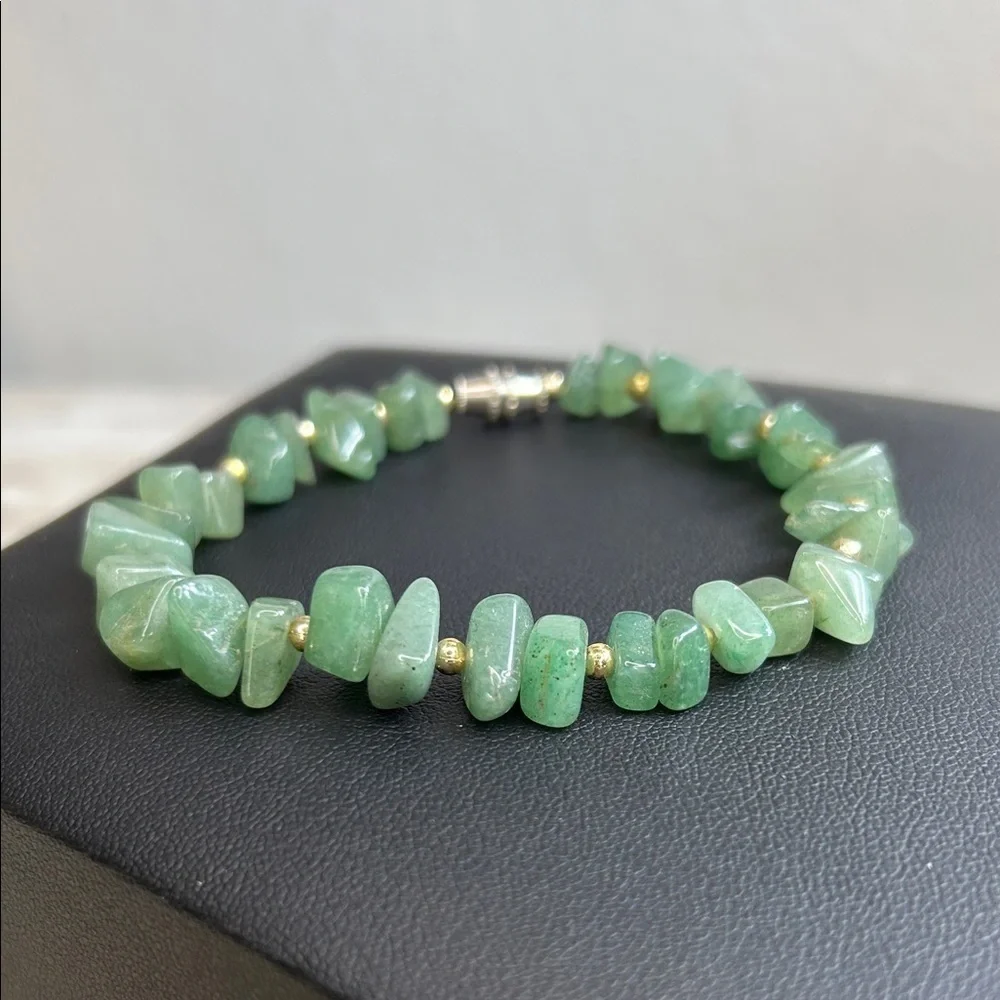 Jade Bracelet with Gold Accents